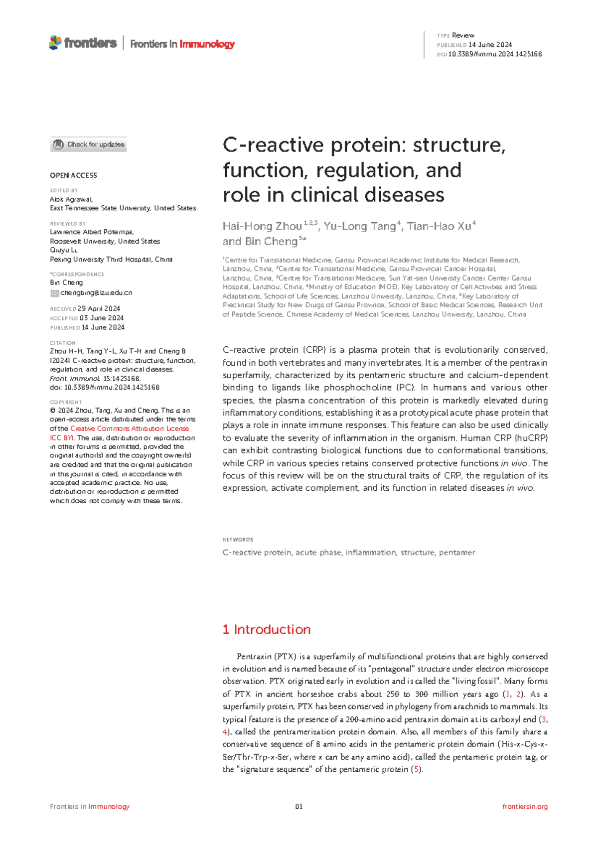 C-Reactive Protein (CRP): Structure, Function, and Clinical Insights ...