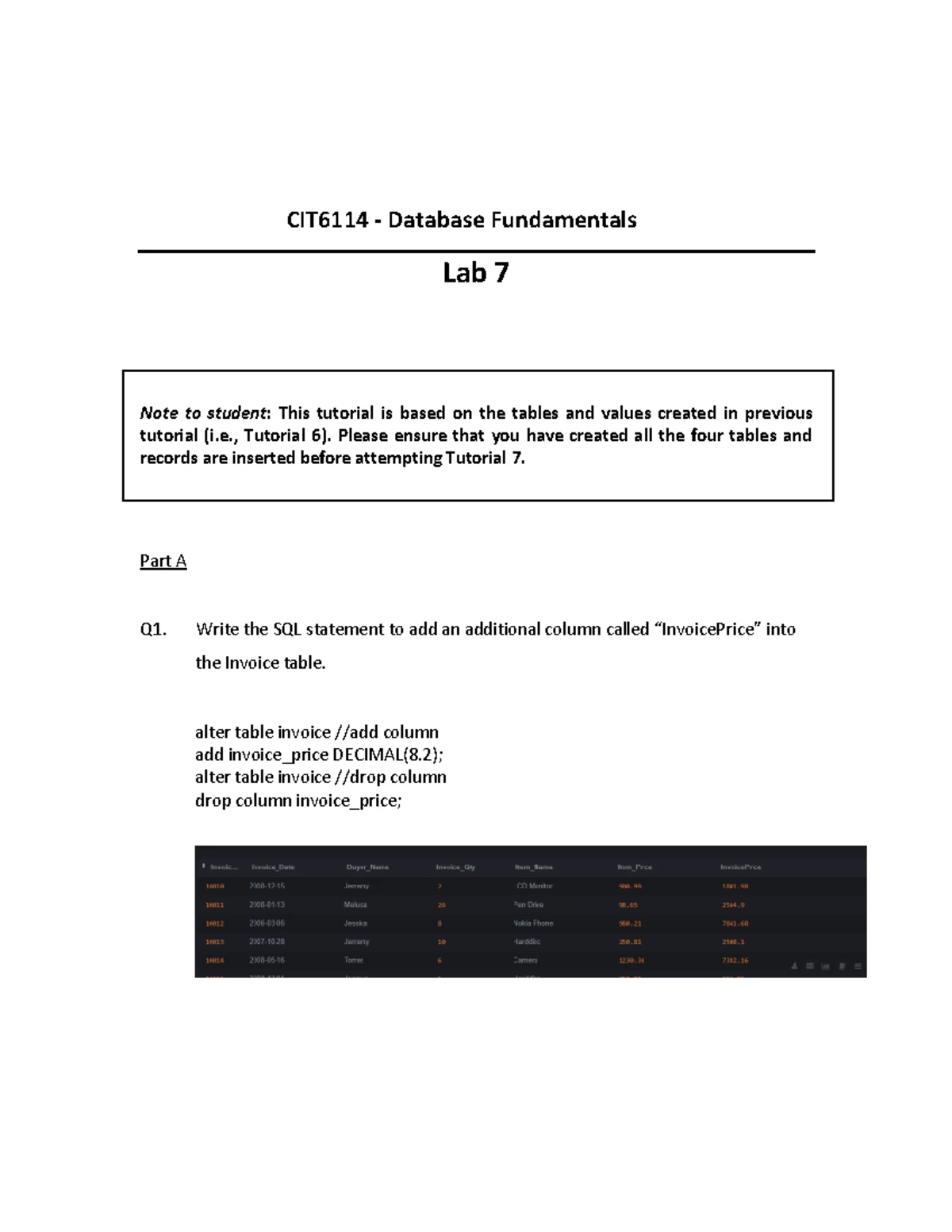 CIT6114 Lab 4 - Multivalued Attributes & E-R Diagram Practice - Studocu