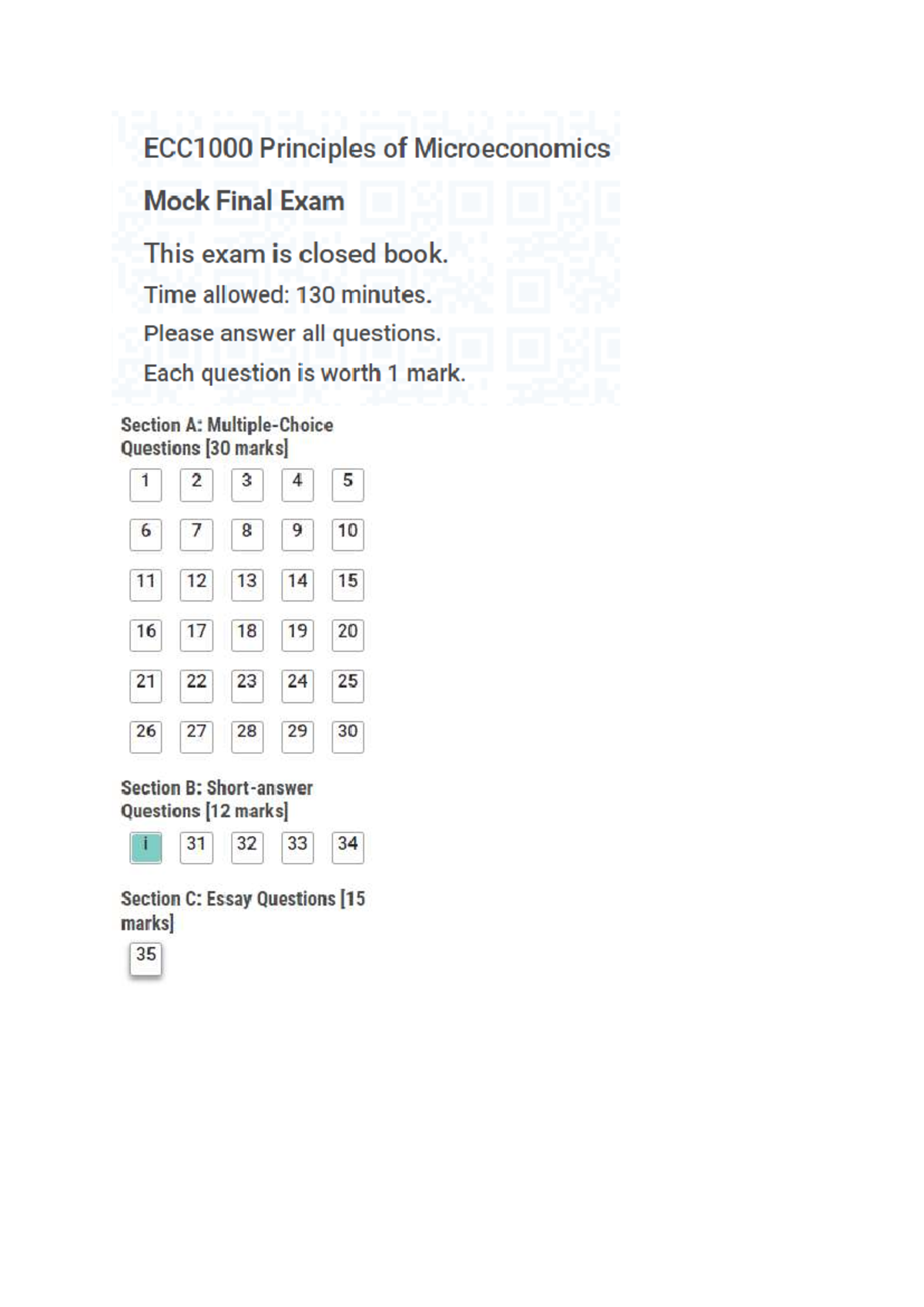 ECC1000 Mock final exam - principles of microeconomics - Studocu