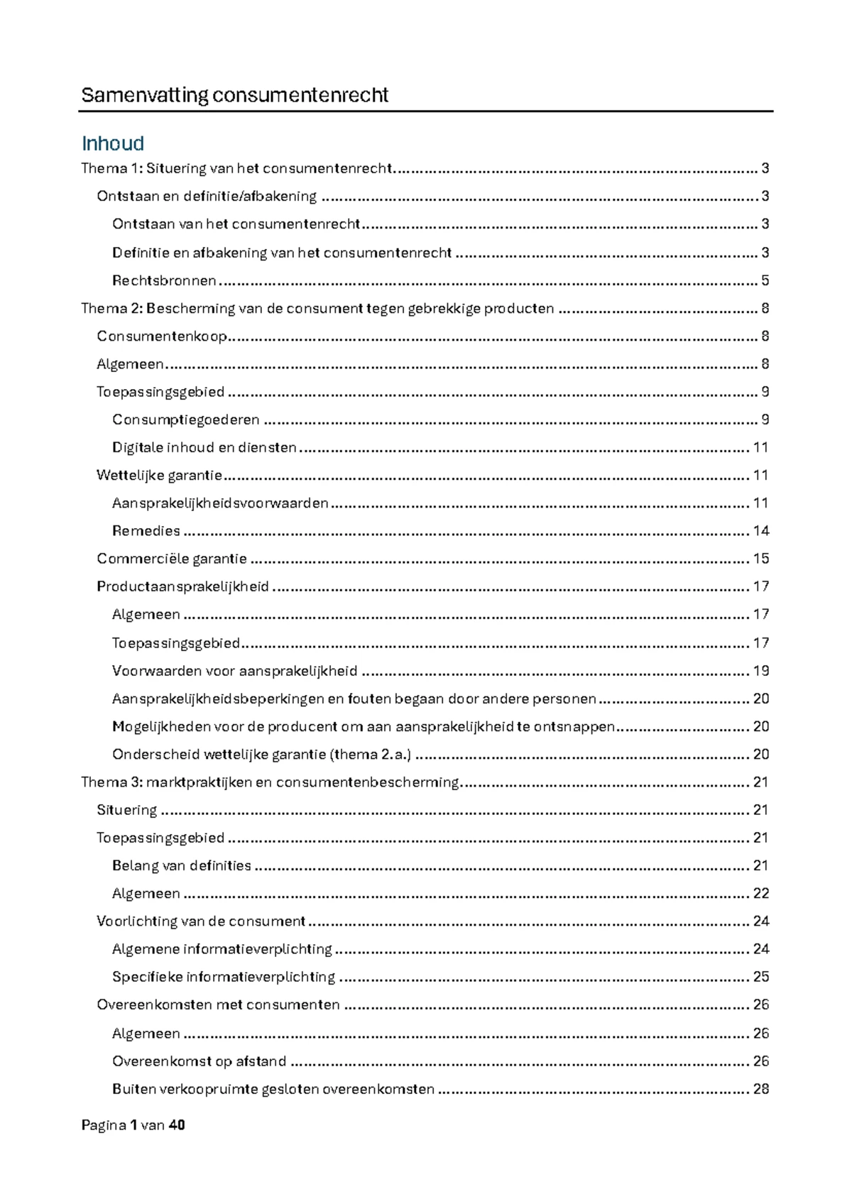 Oefeningen Consumentenrecht - OEFENINGEN CONSUMENTENRECHT Deel 2 ...