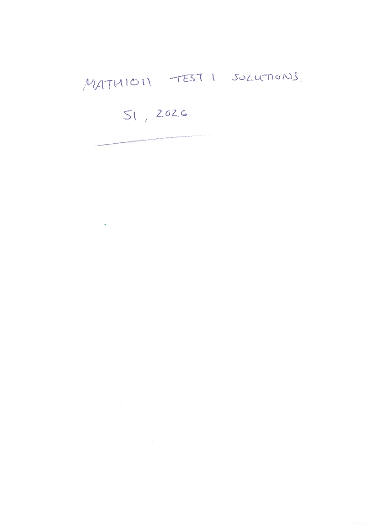 MATH1011 S1 2026 Test 1 Solutions and Explanations - Studocu