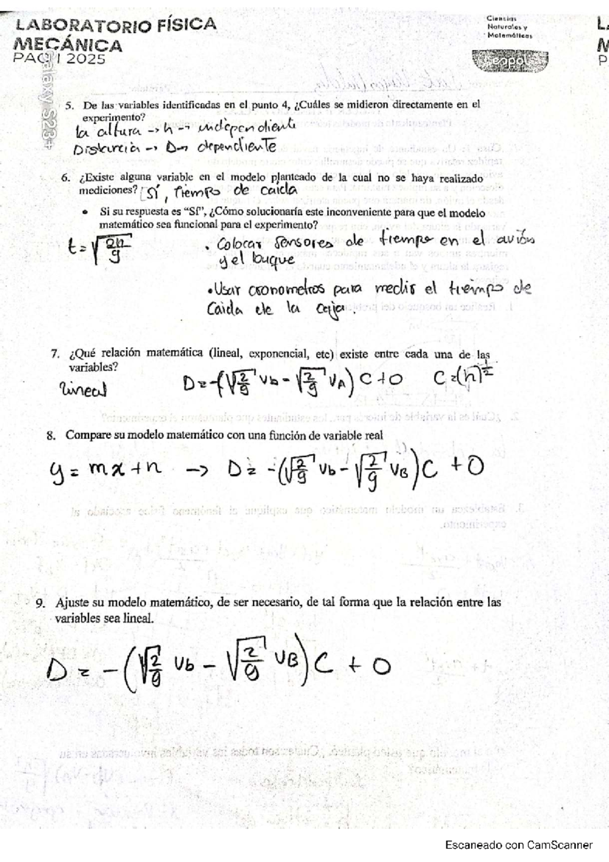 Taller de Laboratorio de Física: Variables y Modelos Matemáticos FM1 ...