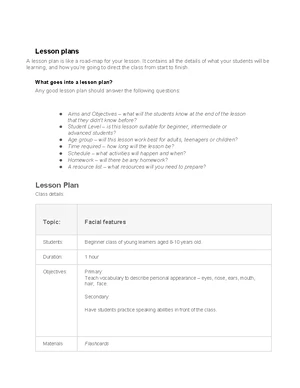 Lesson Plans Quiz - Teaching Methodologies and Strategies - Studocu