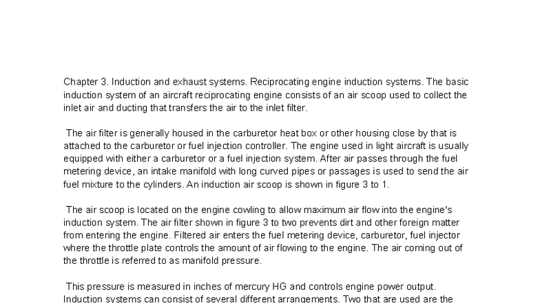Chapter 3: Induction and Exhaust Systems in Reciprocating Engines - Studocu
