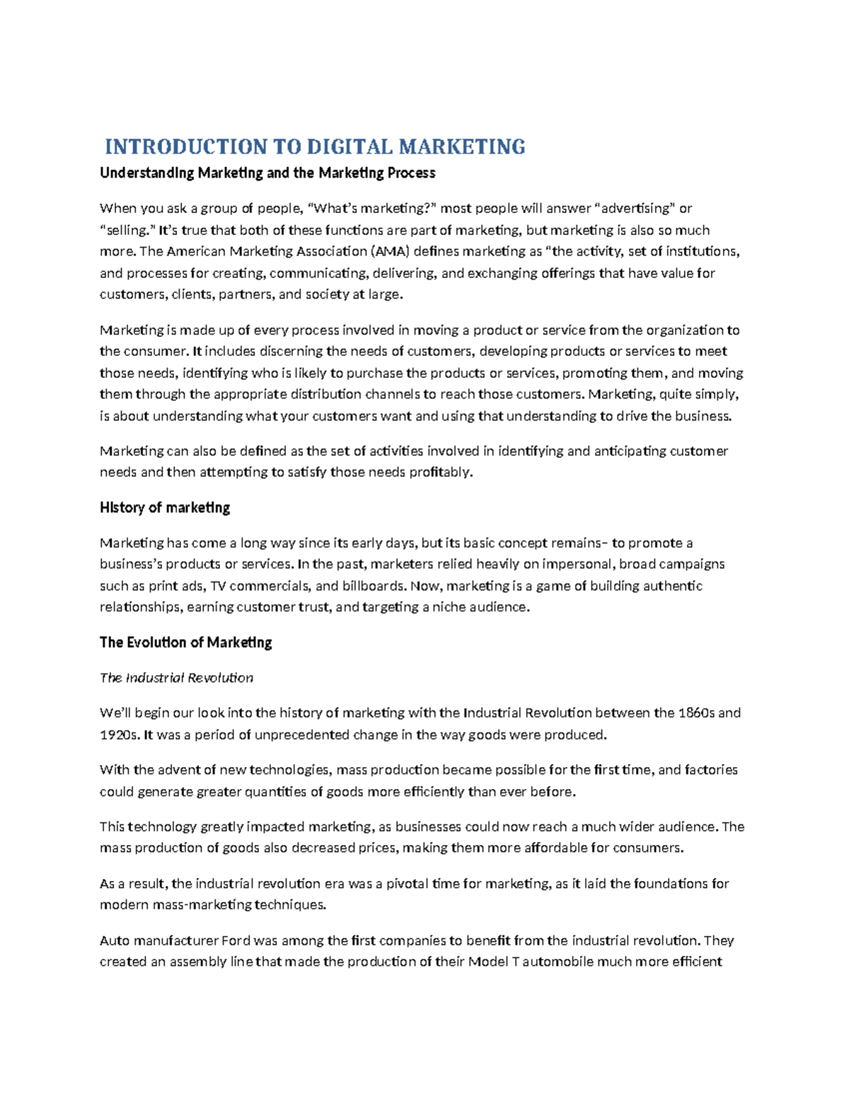 [ Module 1] Digital Marketing - INTRODUCTION TO DIGITAL MARKETING ...