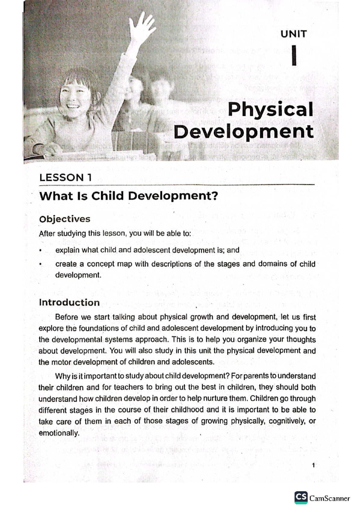 EDUC 100 - Unit 1 Lesson 1 - Understanding Physical Development in Children - Document Preview
