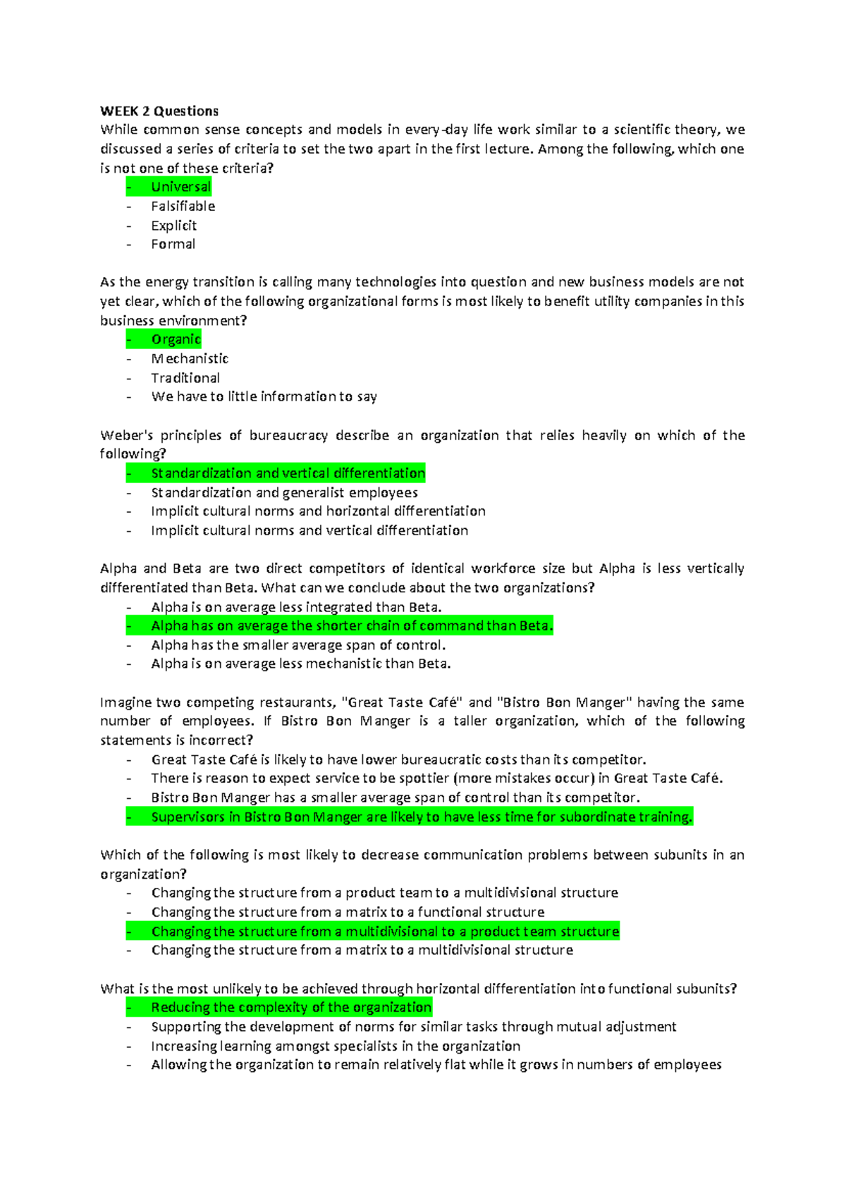 Questions Poll everywhere for OTD (PollEV) - Organization Theory ...