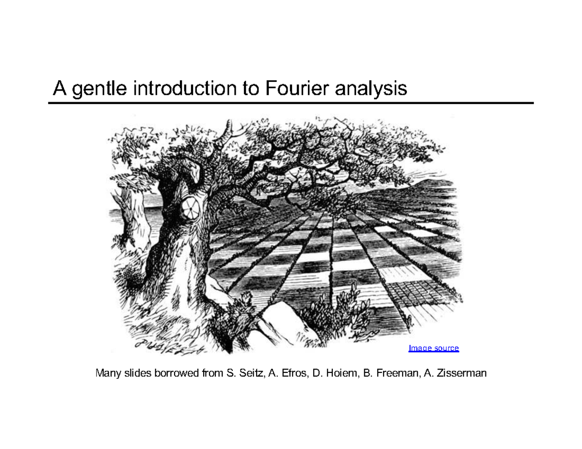 Week 3: Intro to Fourier Analysis and Transform Techniques - Studocu