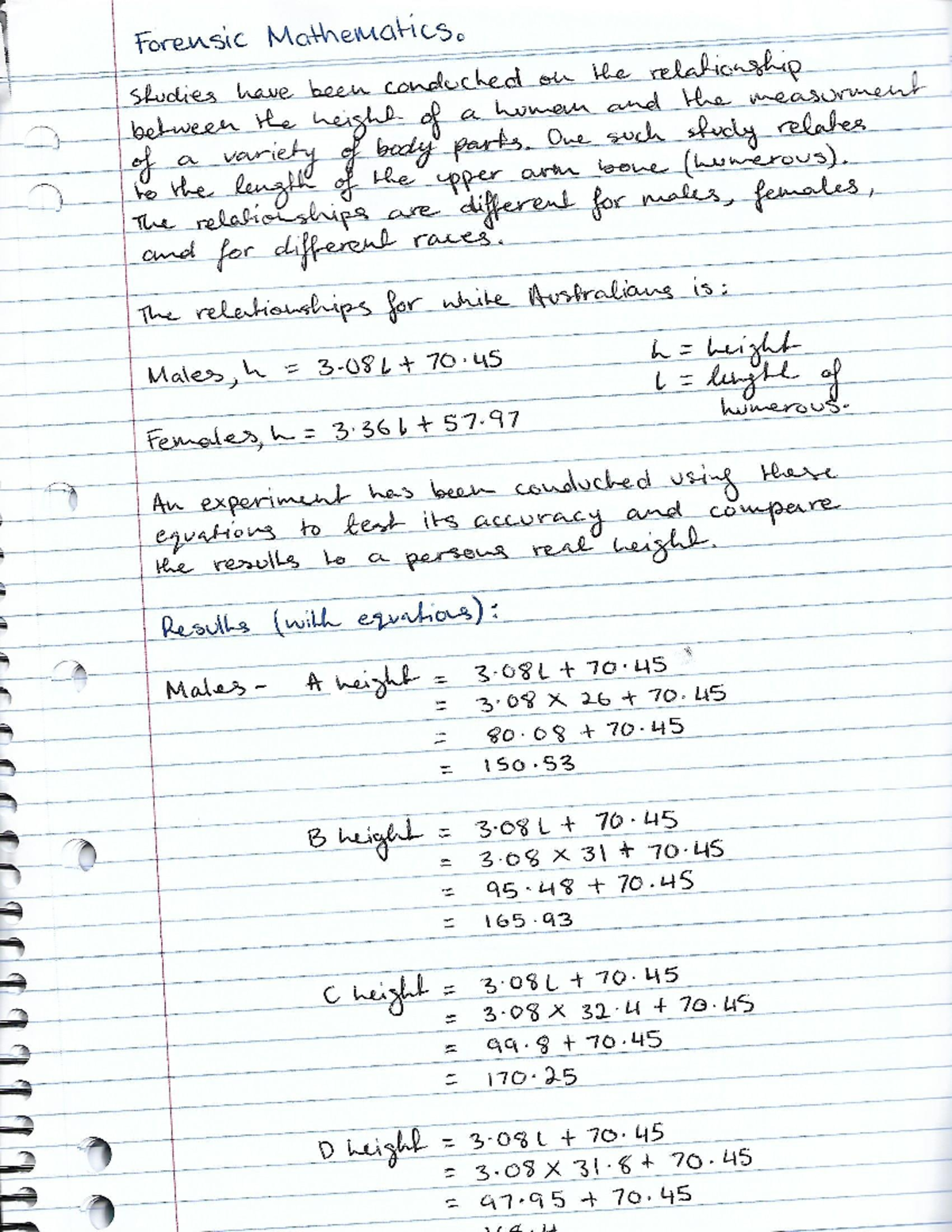 Forensic Mathematics: Analyzing Body Height and Humerus Length ...