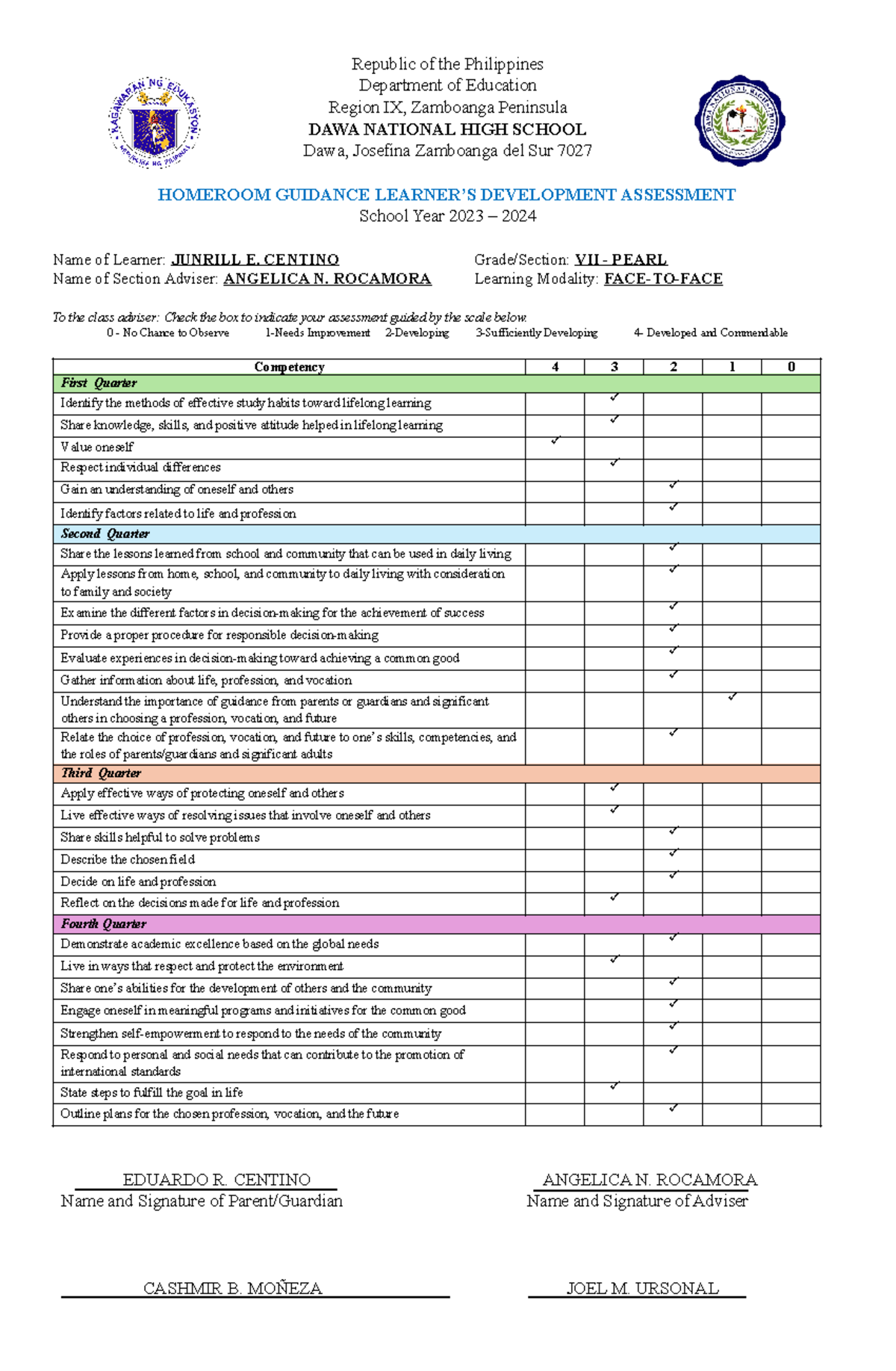 Homeroom Guidance Learner's Development Assessment (Eng-1 082235) - Studocu