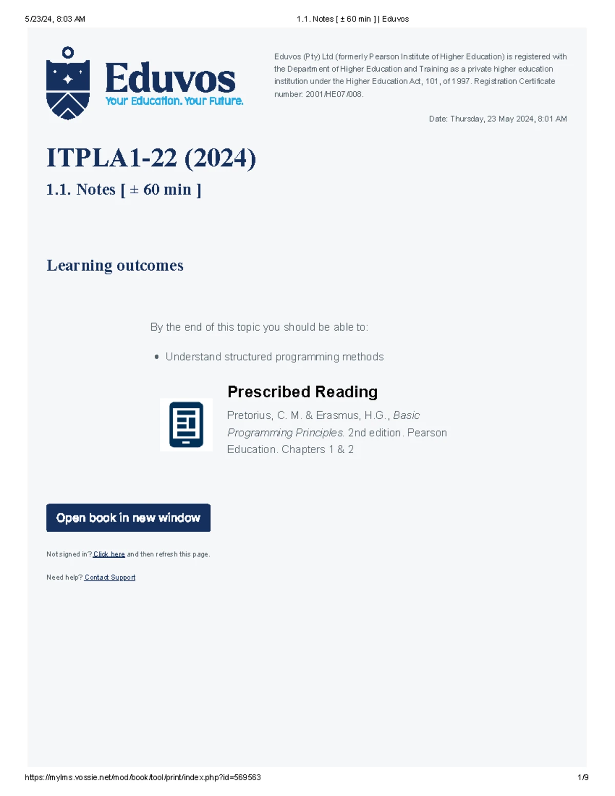 Procedural Programming Module Study Manual 2021 - ITOO111 - Studocu