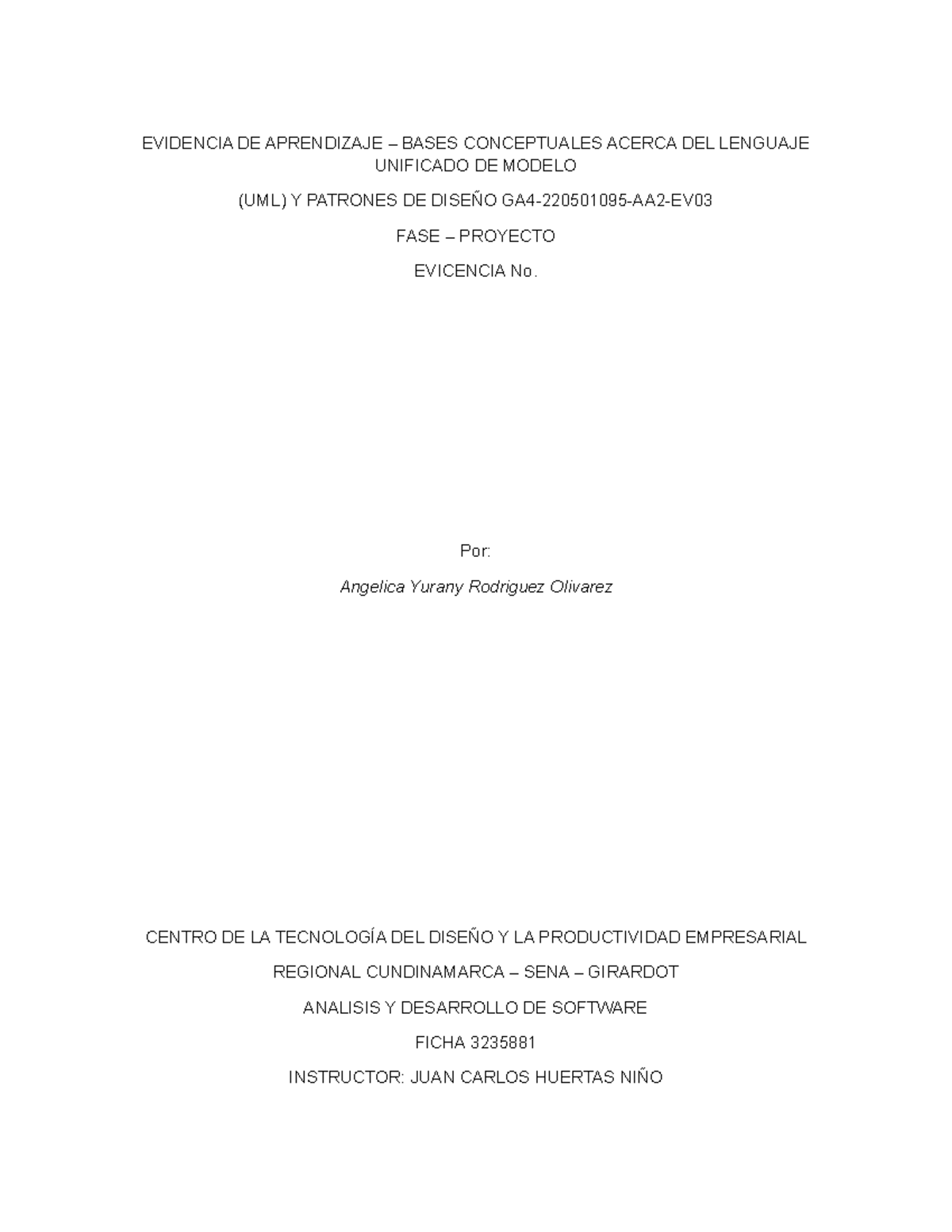 Bases Conceptuales del UML y Patrones de Diseño - GA4-220501095-AA2 ...