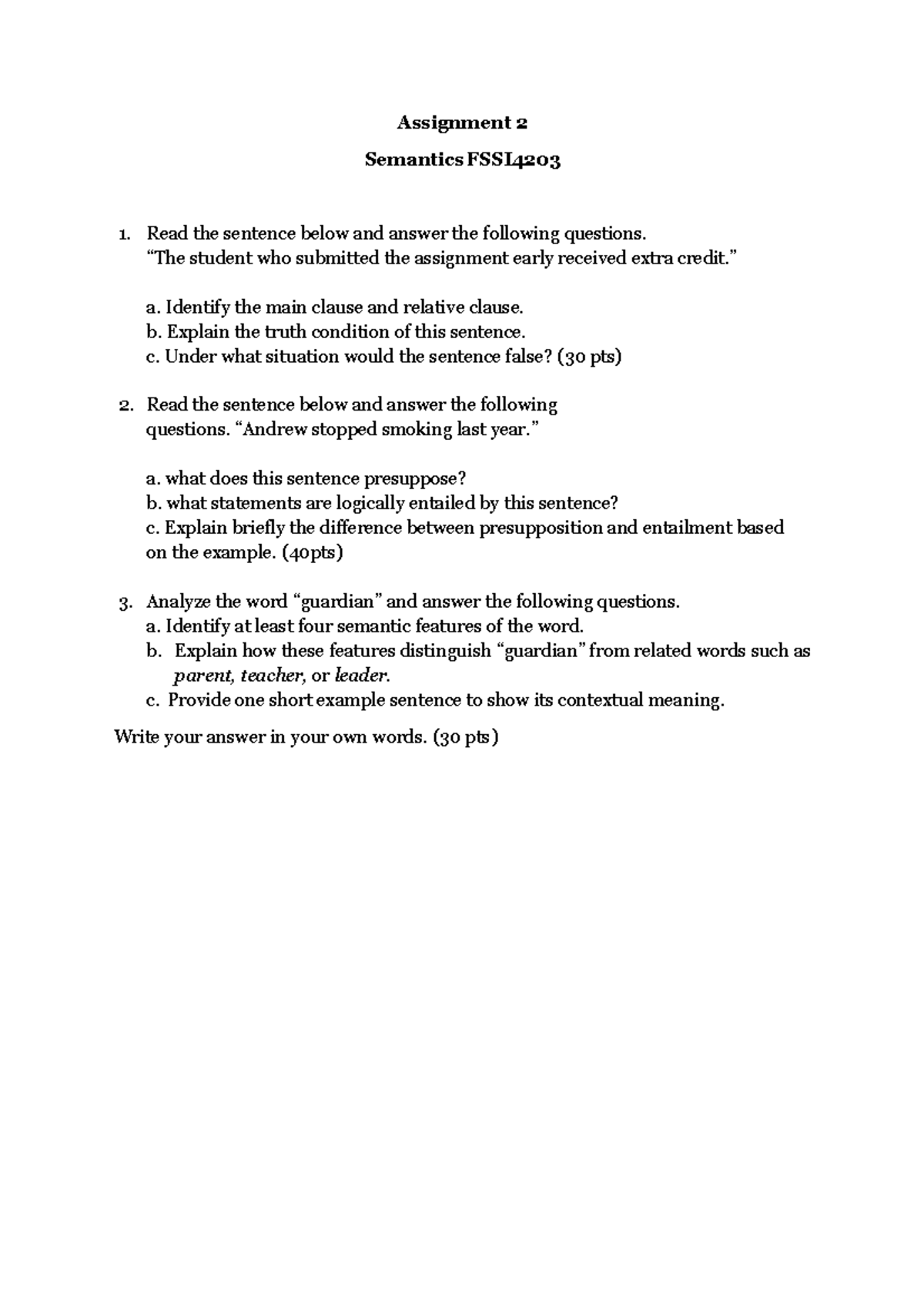 Assignment 2: Semantics Analysis FSSI4203 - Studocu