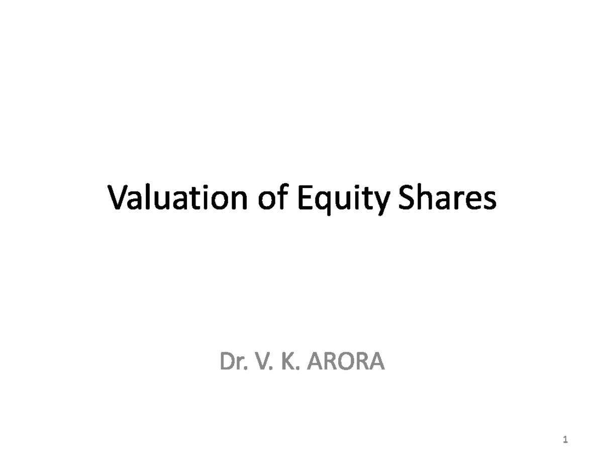 Valuation Techniques and Past Exam Questions for FIN 301 - Studocu