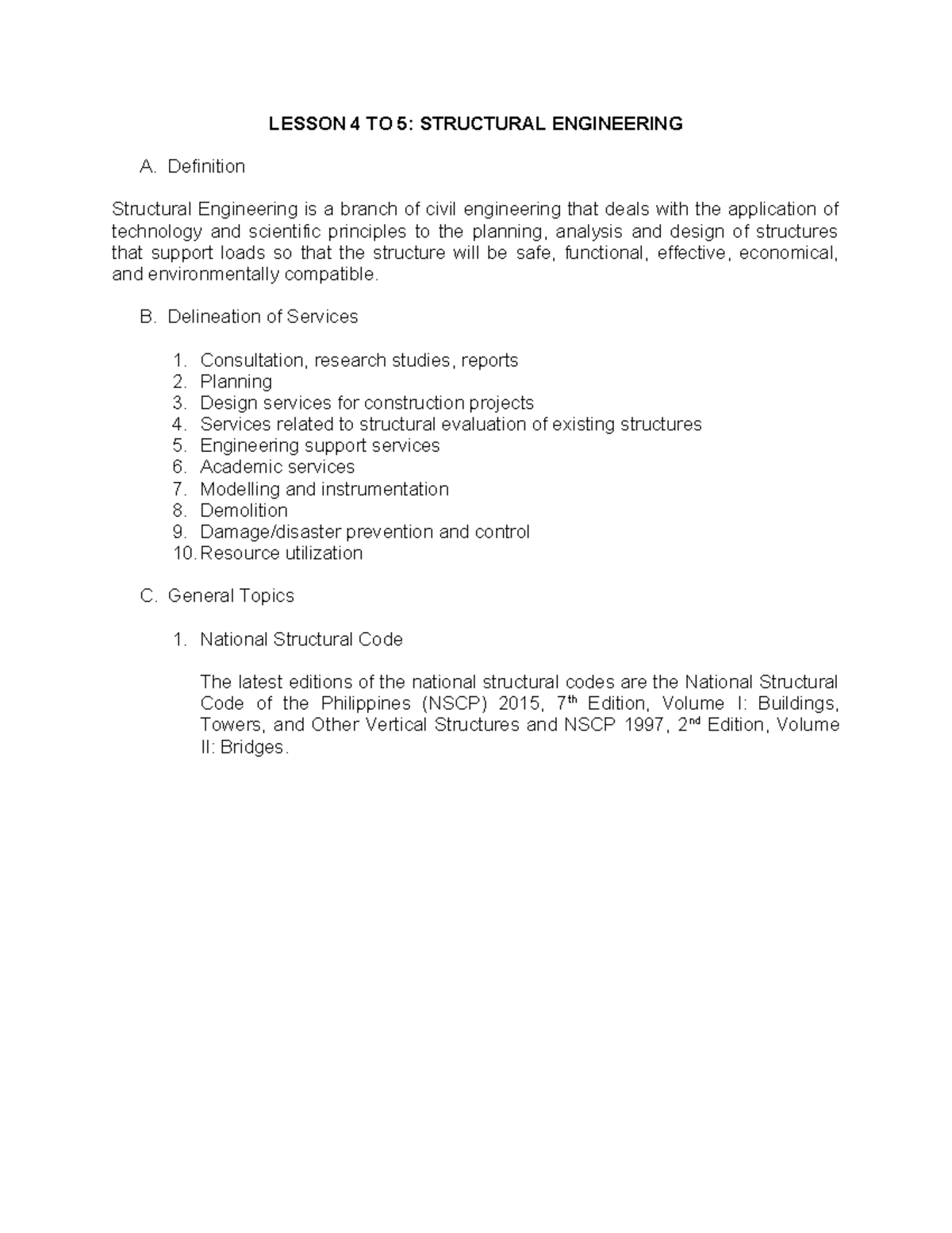 Lesson 4-5: Overview of Structural Engineering Principles - Studocu