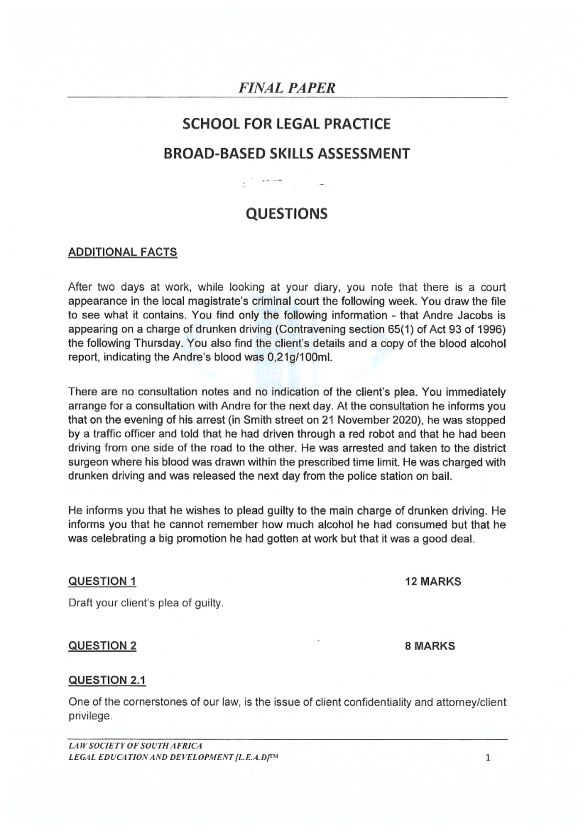 BBST Formative Assessment Question Paper Guide - Studocu