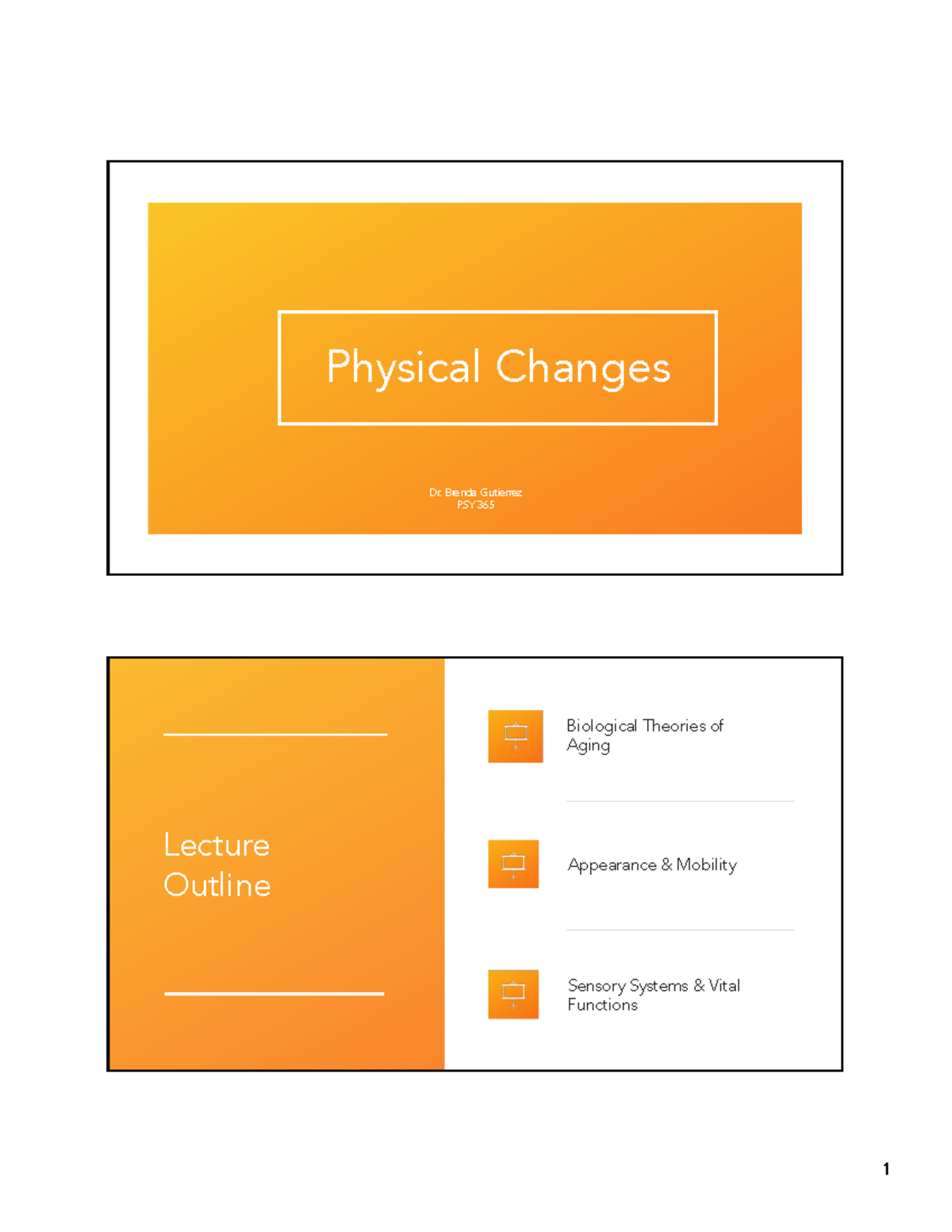 PSY 365 Lecture: Biological Theories of Aging - Studocu