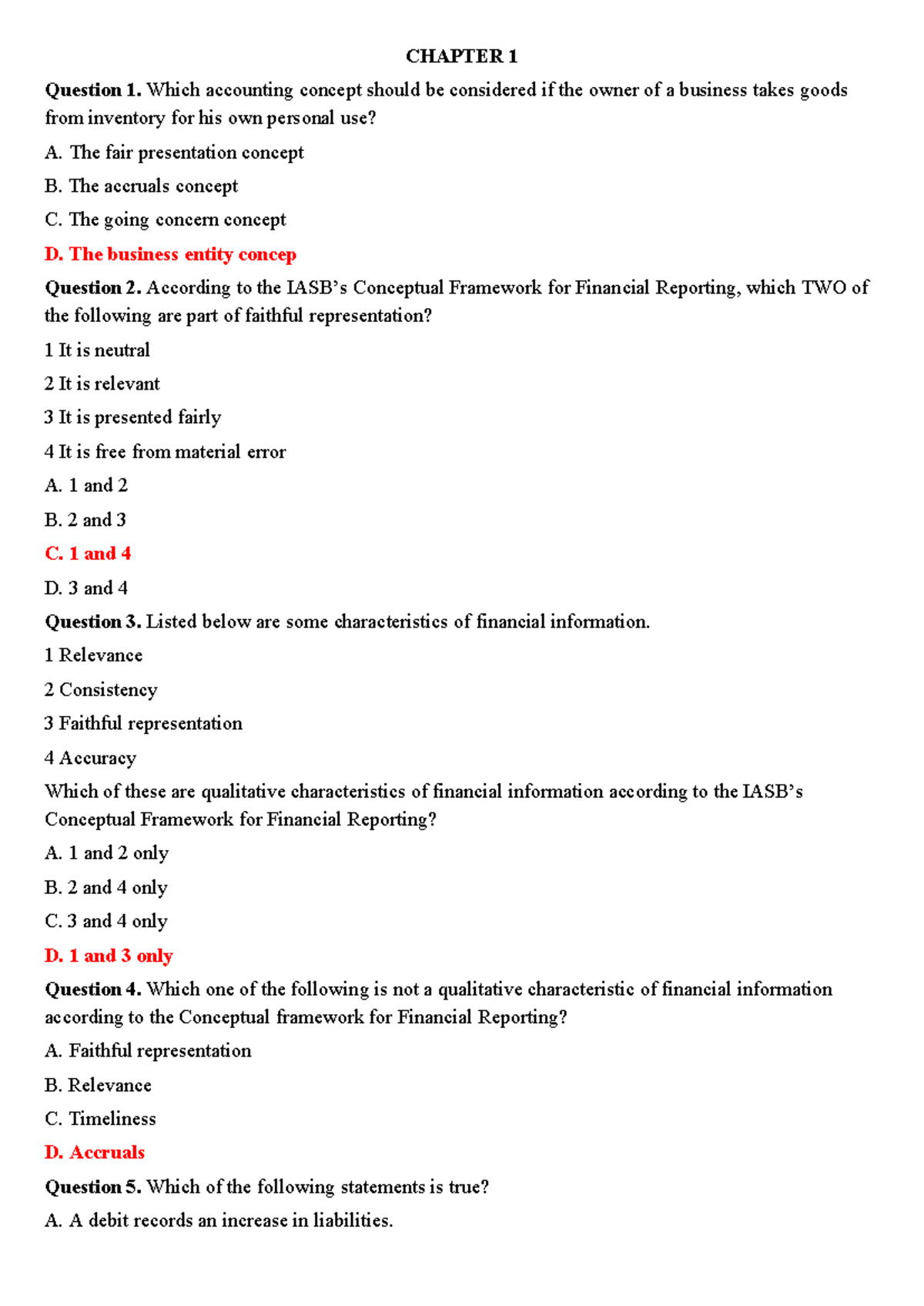 FA1-MCQ - Chapter 1 & 2 Accounting Questions and Answers - Studocu