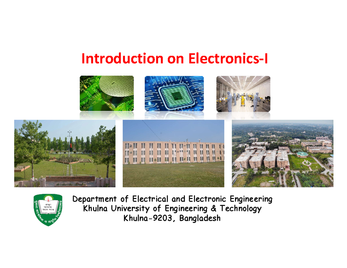 Lecture-1 Introduction on Electronics-I - Introduction on Electronics-I ...