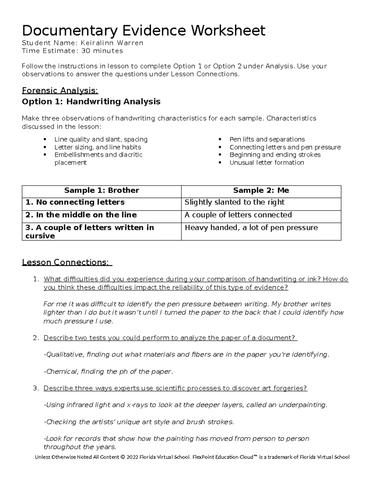 01 04 documentary evidence worksheet K W R3D0 - Documentary Evidence ...