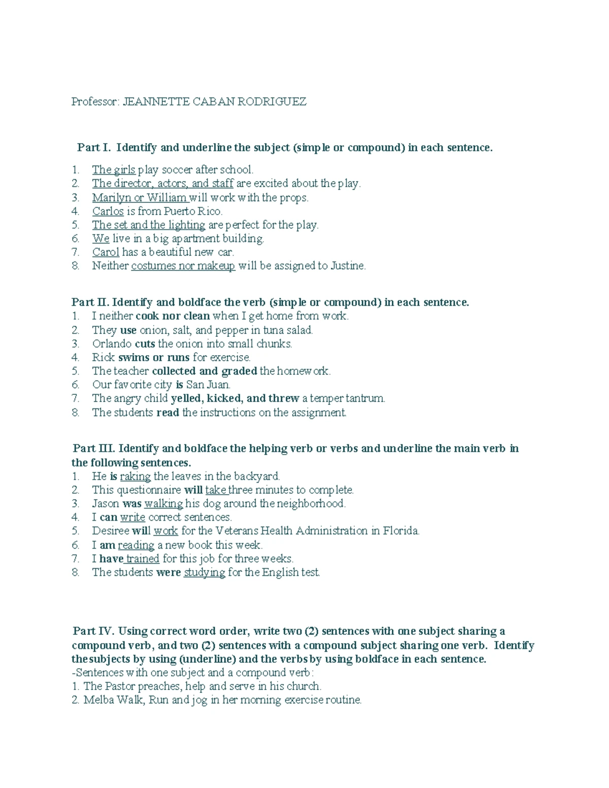 English 101: Sentence Structure Practice & Exercises - Studocu