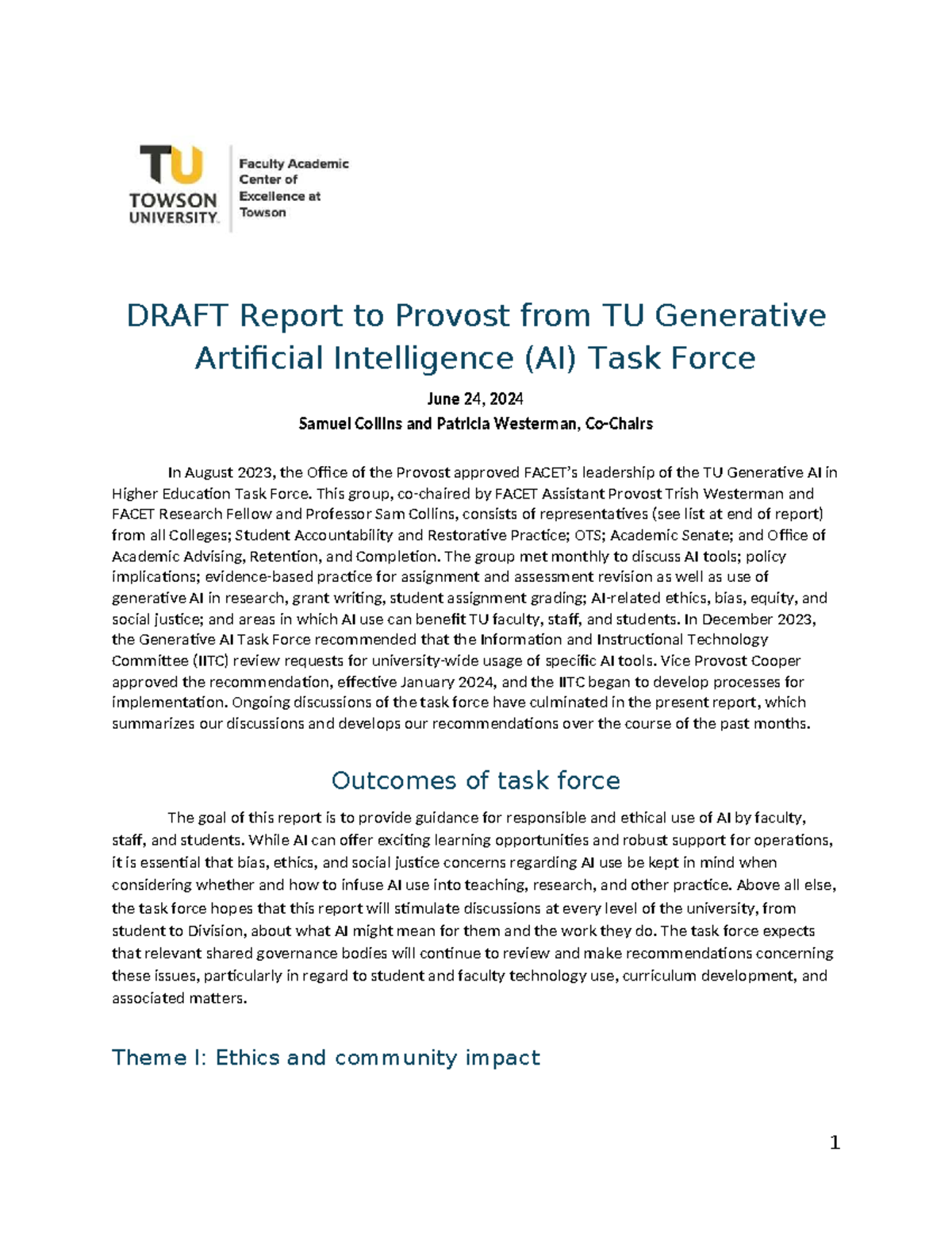 TU Generative AI Task Force Report: Ethical Use & Recommendations - Studocu