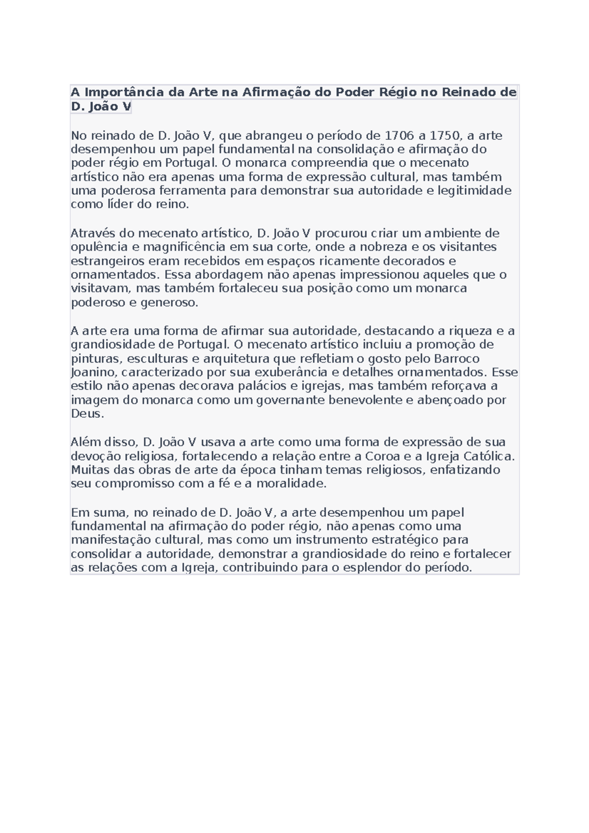 A Importância da Arte na Afirmação do Poder Régio no Reinado de D ...