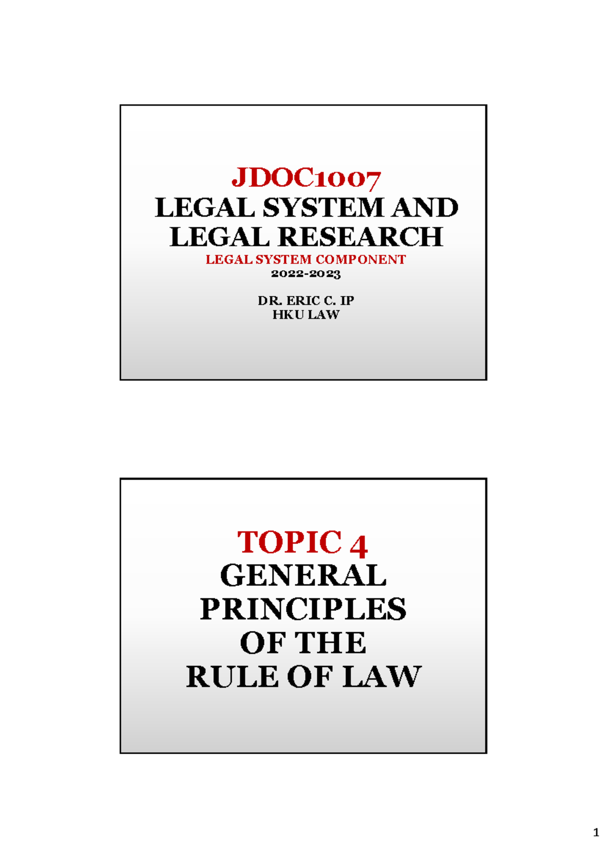 General Principles of Rule of Law - JDOC Legal System Study - Studocu