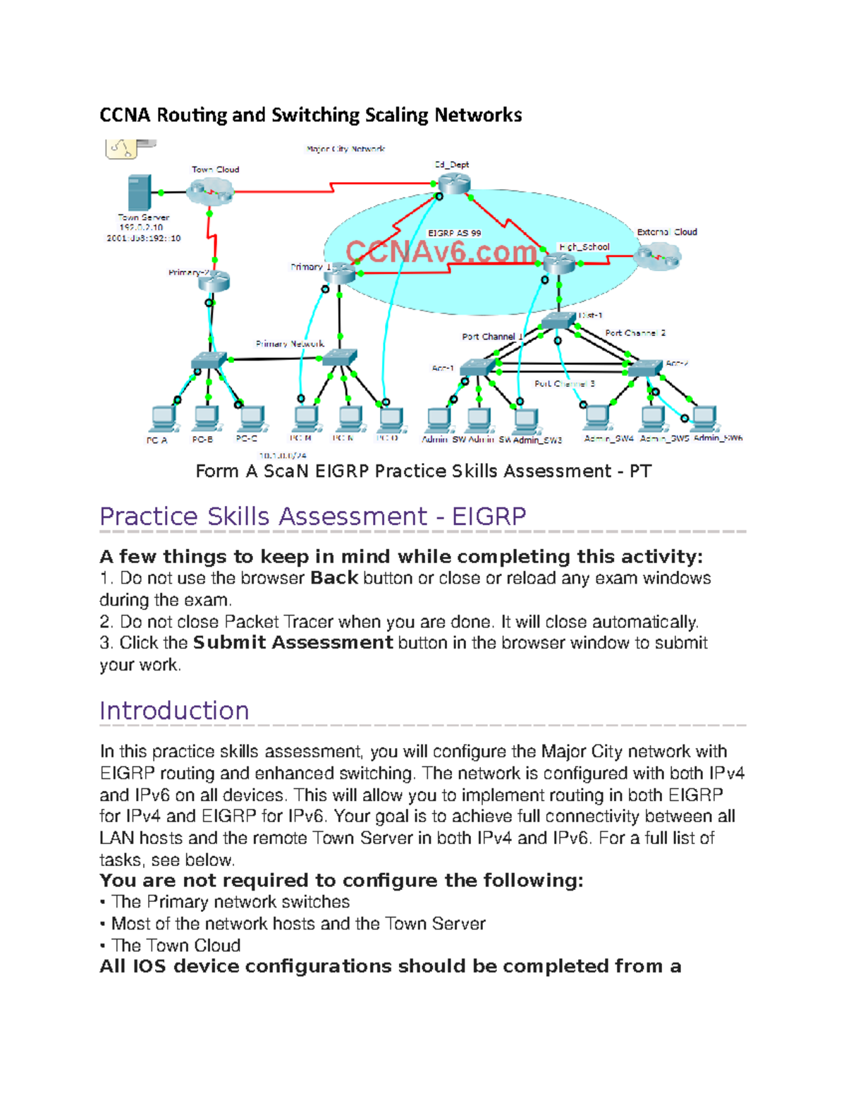 Scaling Networks v6.0 Sca N Eigrp Practice Skills Assessment Answers ...