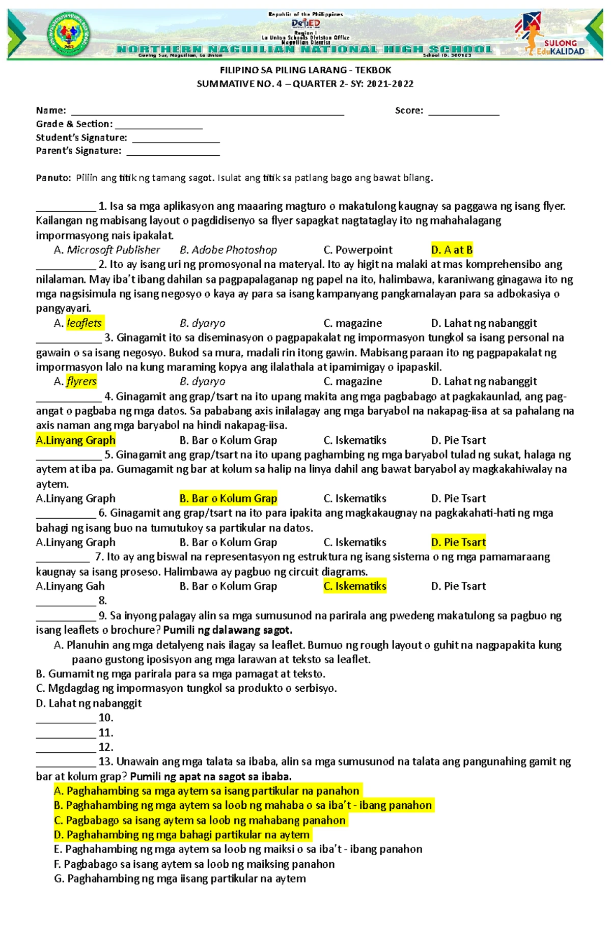 Summative Test on Disciplines & Ideas in Social Sciences (SOCSCI 101 ...