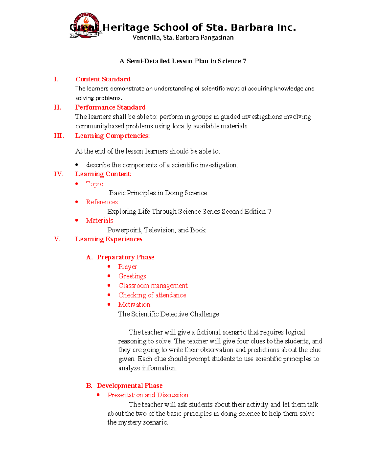 Lesson 1.1: Basic Principles of Science for Grade 7 - Semi-Detailed ...