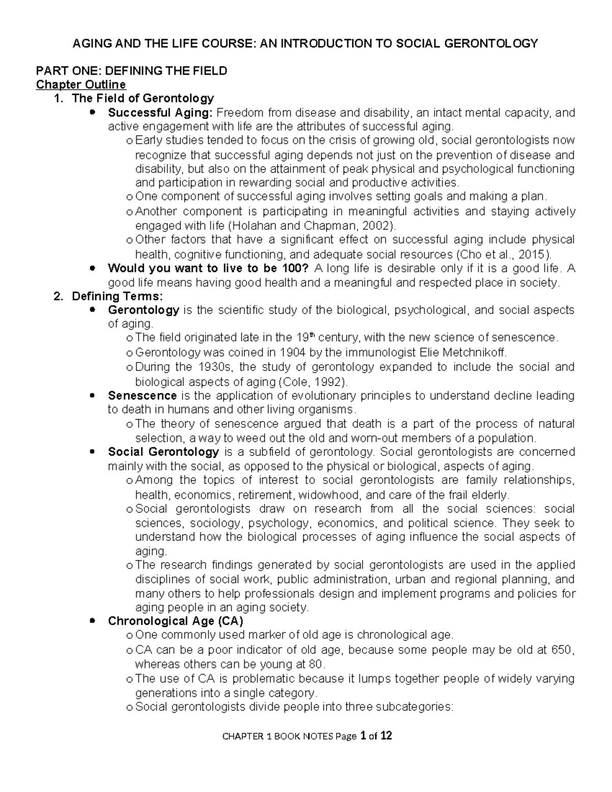 Chapter 1: Aging and the Life Course in Social Gerontology (SOC101 ...