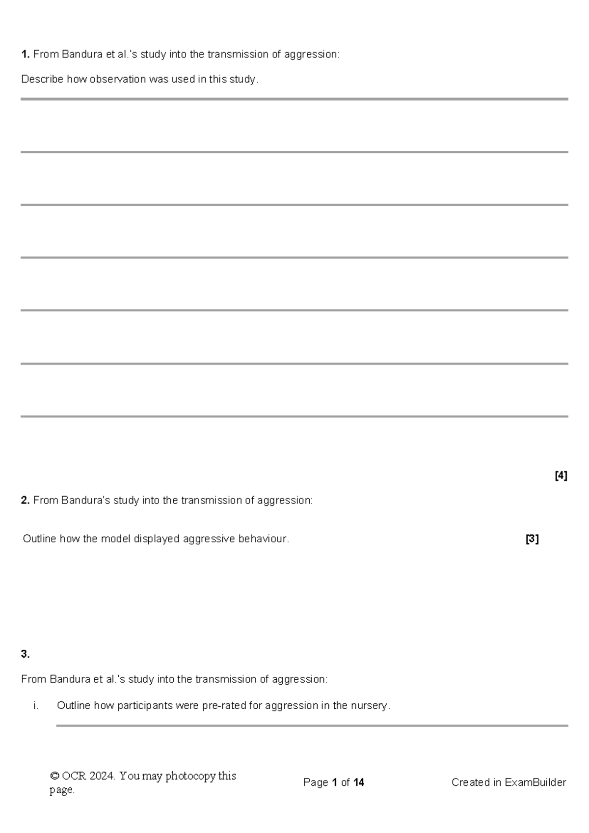 Bandura et al. (1961) Study on Aggression: Observational Learning ...