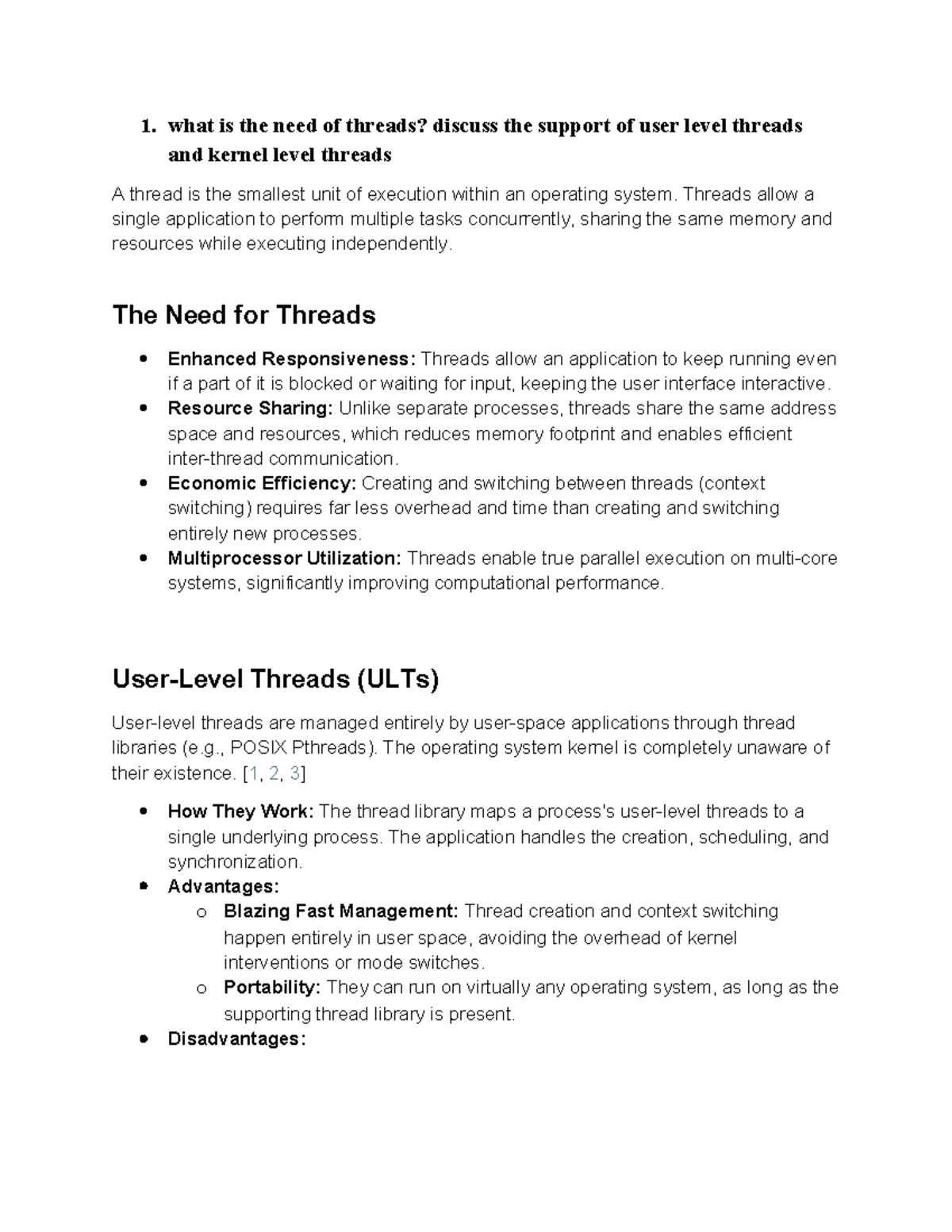 Operating System Concepts: Threads & Distributed Systems (CS 101) - Studocu