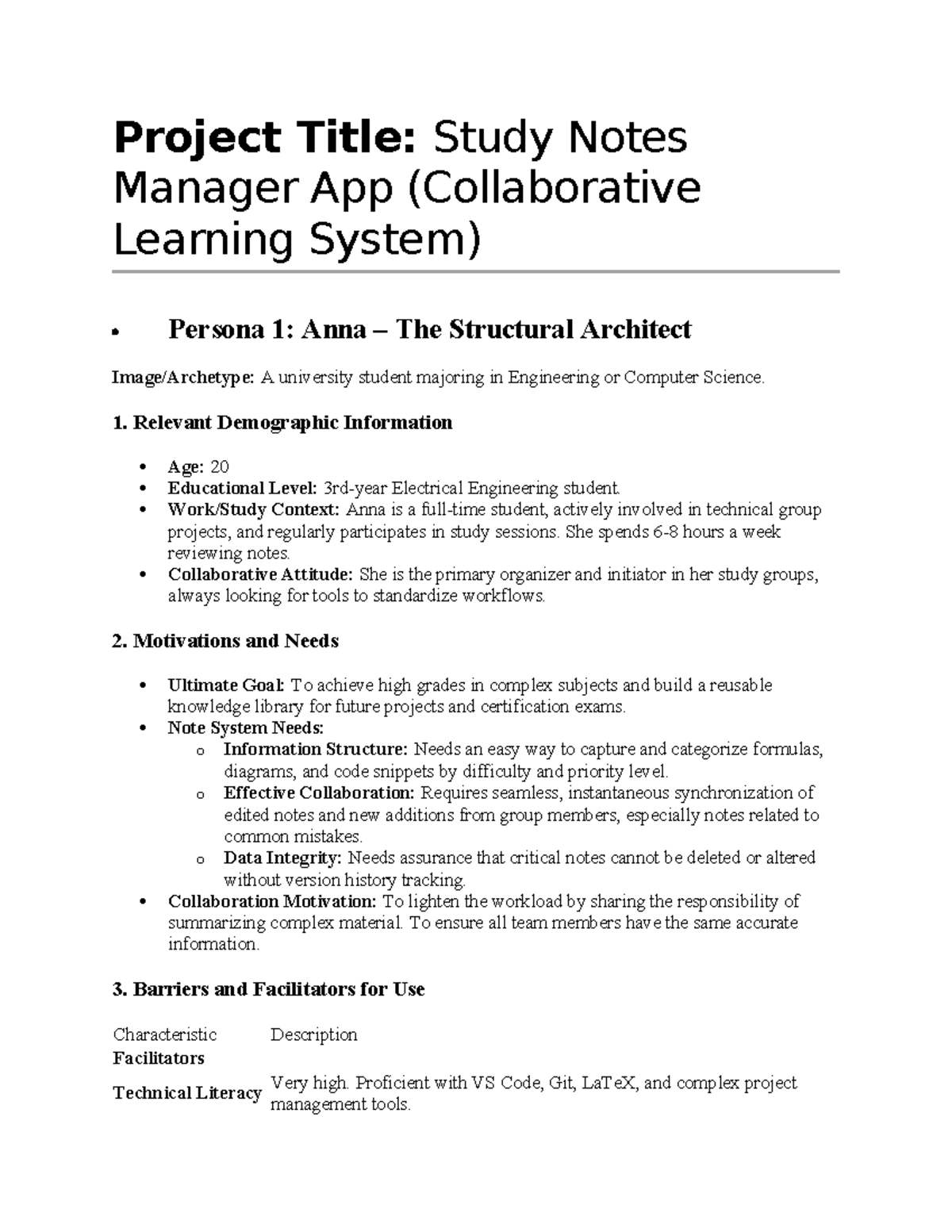 M6-2: Study Notes Manager App Personas for Collaborative Learning - Studocu