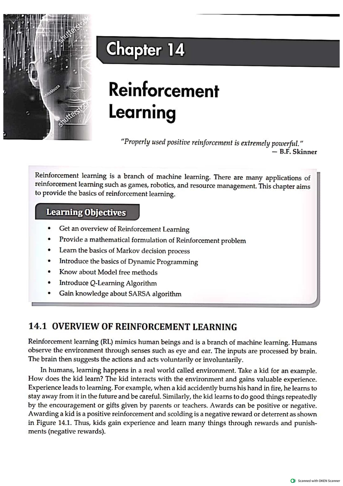 ML 5th Chapter 14 - Basics of Reinforcement Learning - Studocu