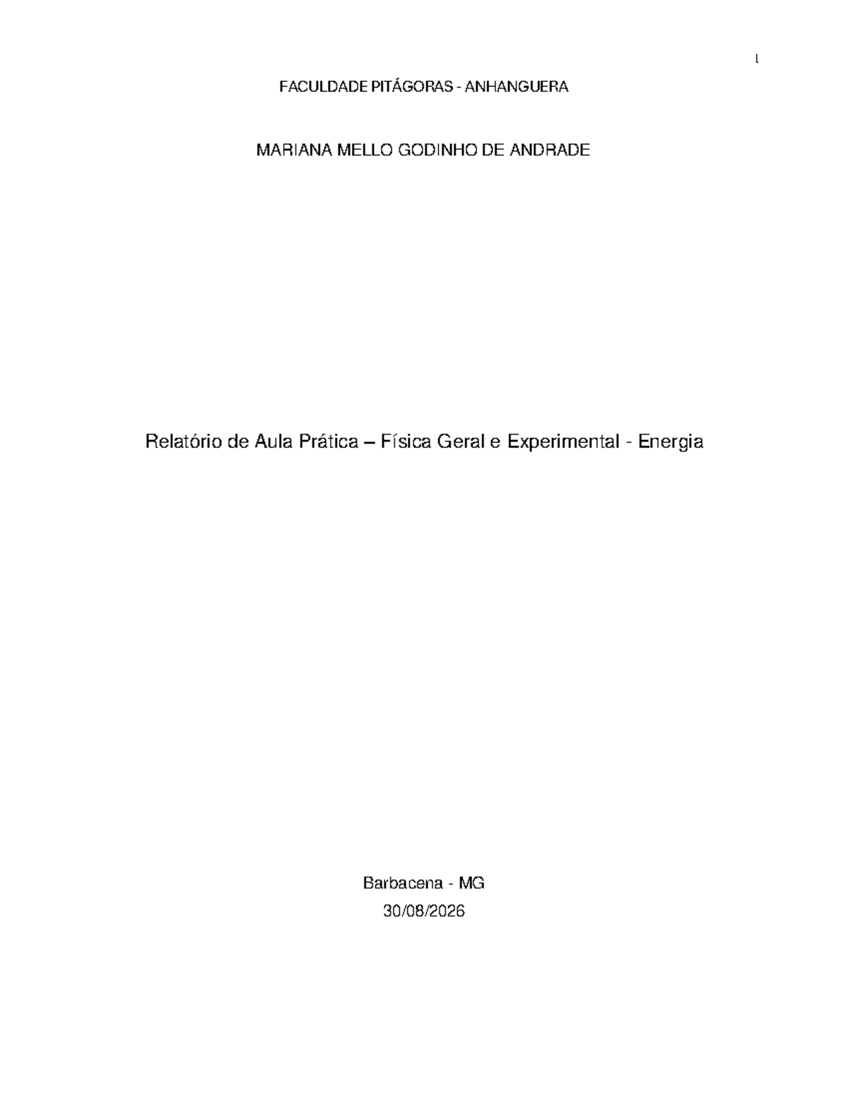 Relatório de Aula Prática: Física Geral e Experimental - Energia ...