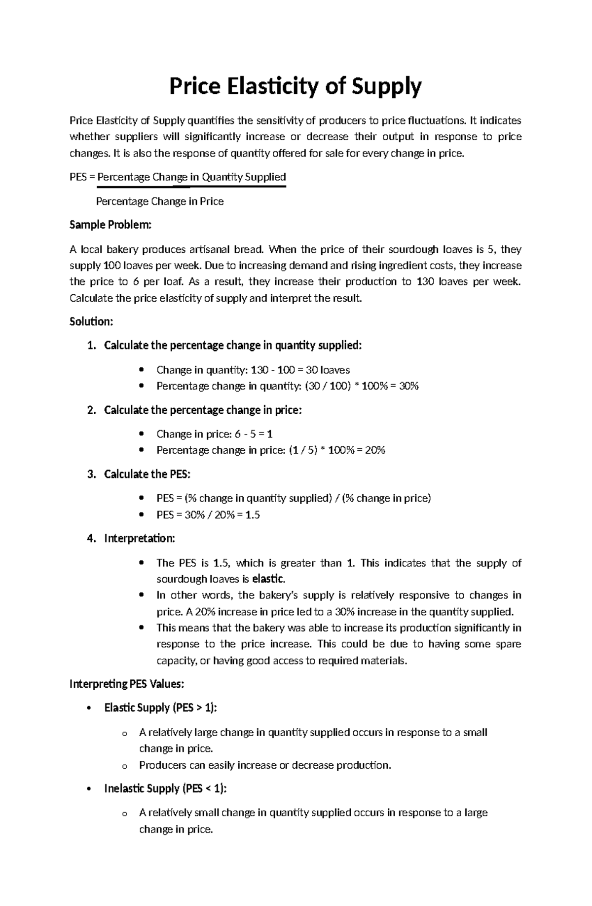 Price Elasticity, Income Elasticity, & Cross Elasticity of Demand - Studocu