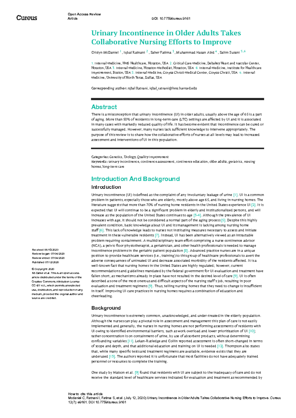 Collaborative Nursing Strategies for Managing Urinary Incontinence in ...