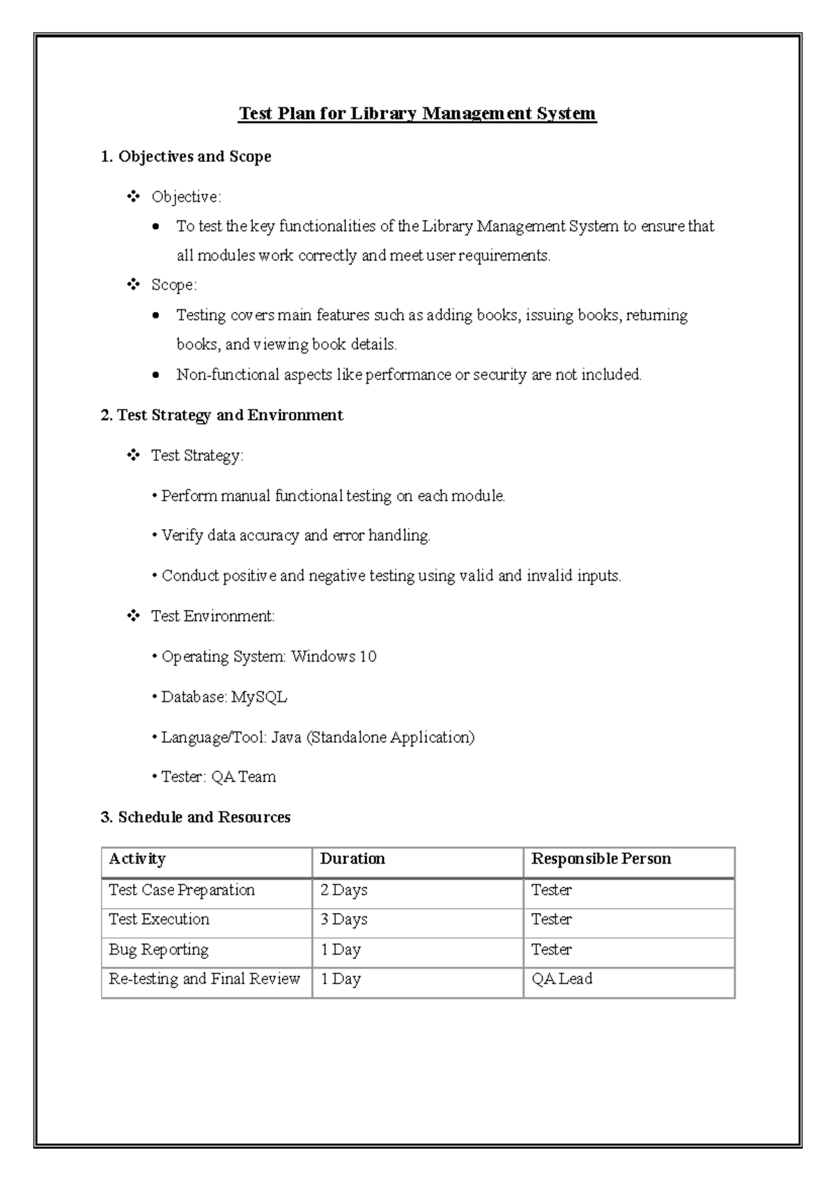 Test Plan for Library Management System - SET Practical 17 - Studocu