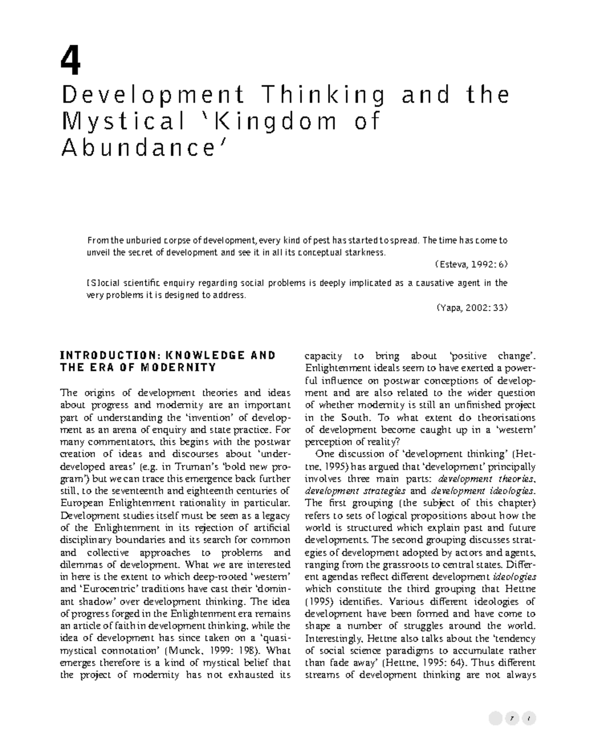 W2.1 - Chapter 4: Rethinking Development Geographies and Theories - Studocu