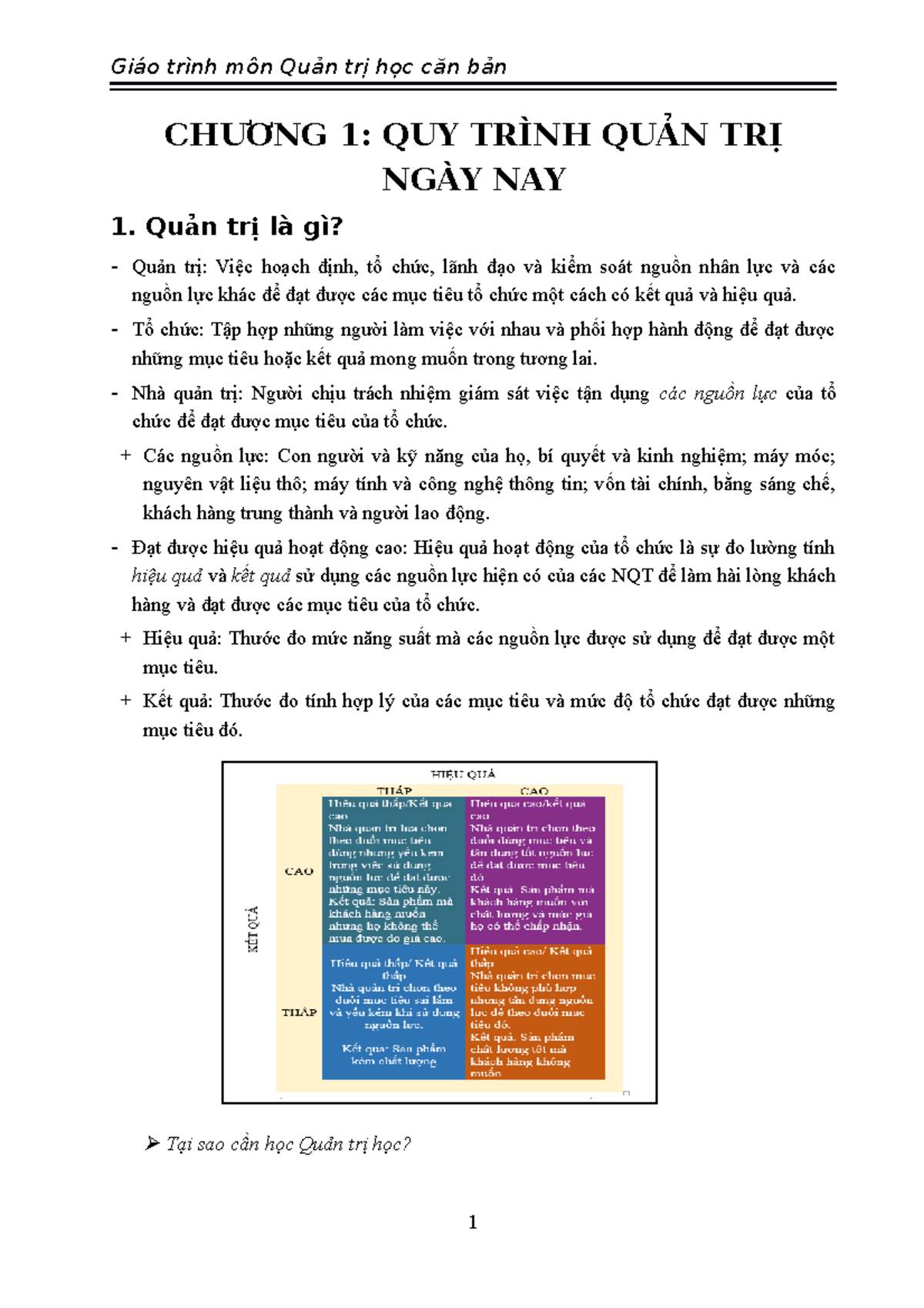 GIÁO Trình QUẢN TRỊ HỌC - Tổng hợp từ Slide Bài Giảng UEL của Sinh Viên - Document Preview