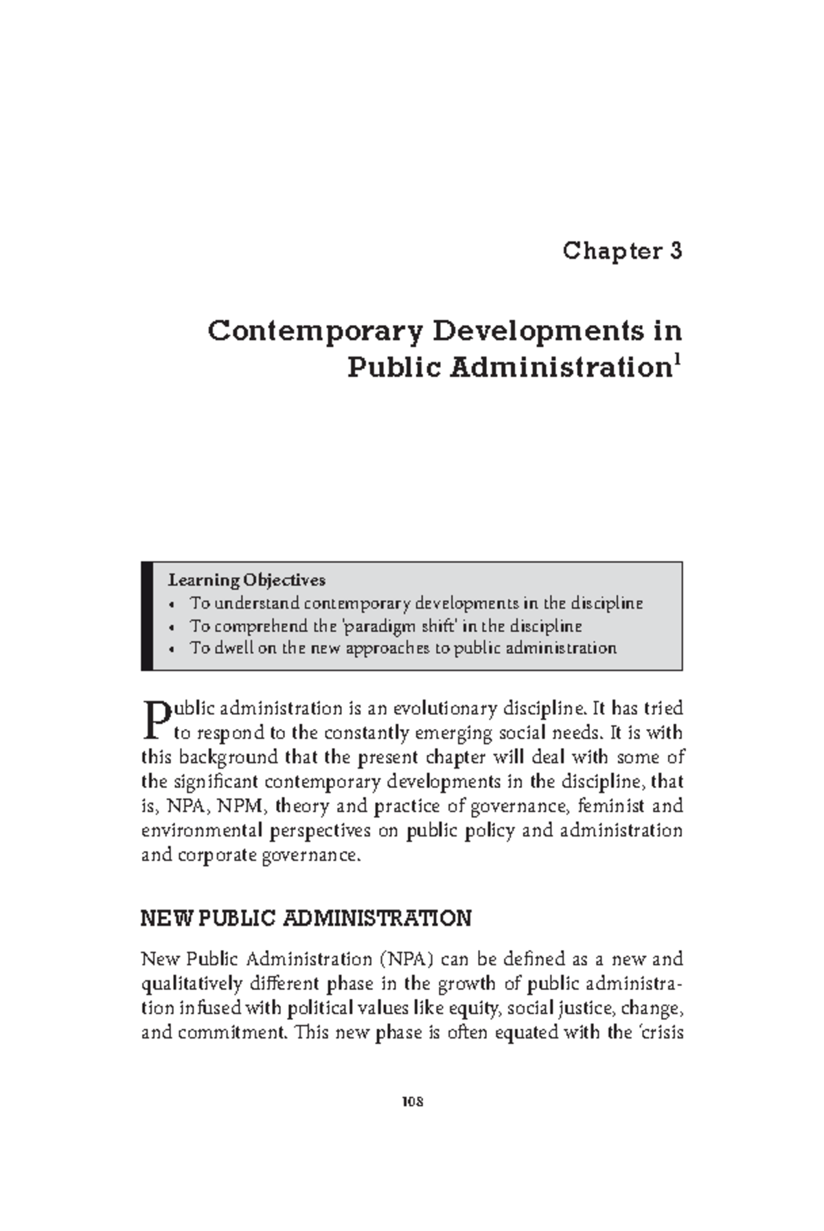 Public Administration in a Globalizing W 1 - Chapter 3 Contemporary ...
