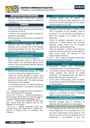 Income TAX Chapter 12 - Tax - 1ST SEMESTER| A 2024-2025| PROFESSOR ...