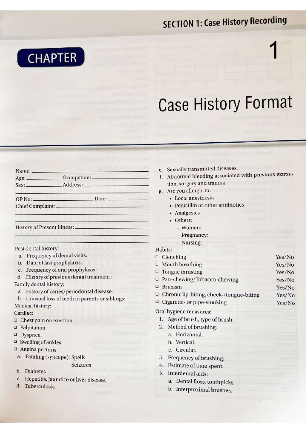 Comprehensive Case History Format Guidelines for Documentation - Studocu