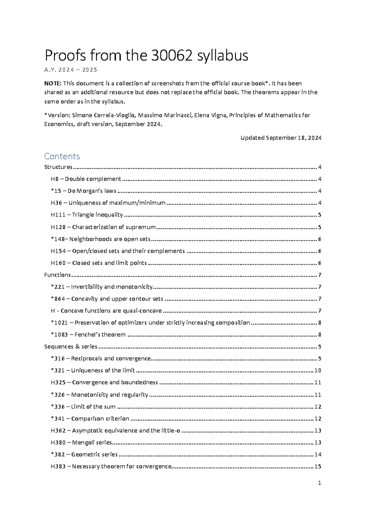 30062 Proofs Notes for 2024-2025 Syllabus Study Guide - Studocu
