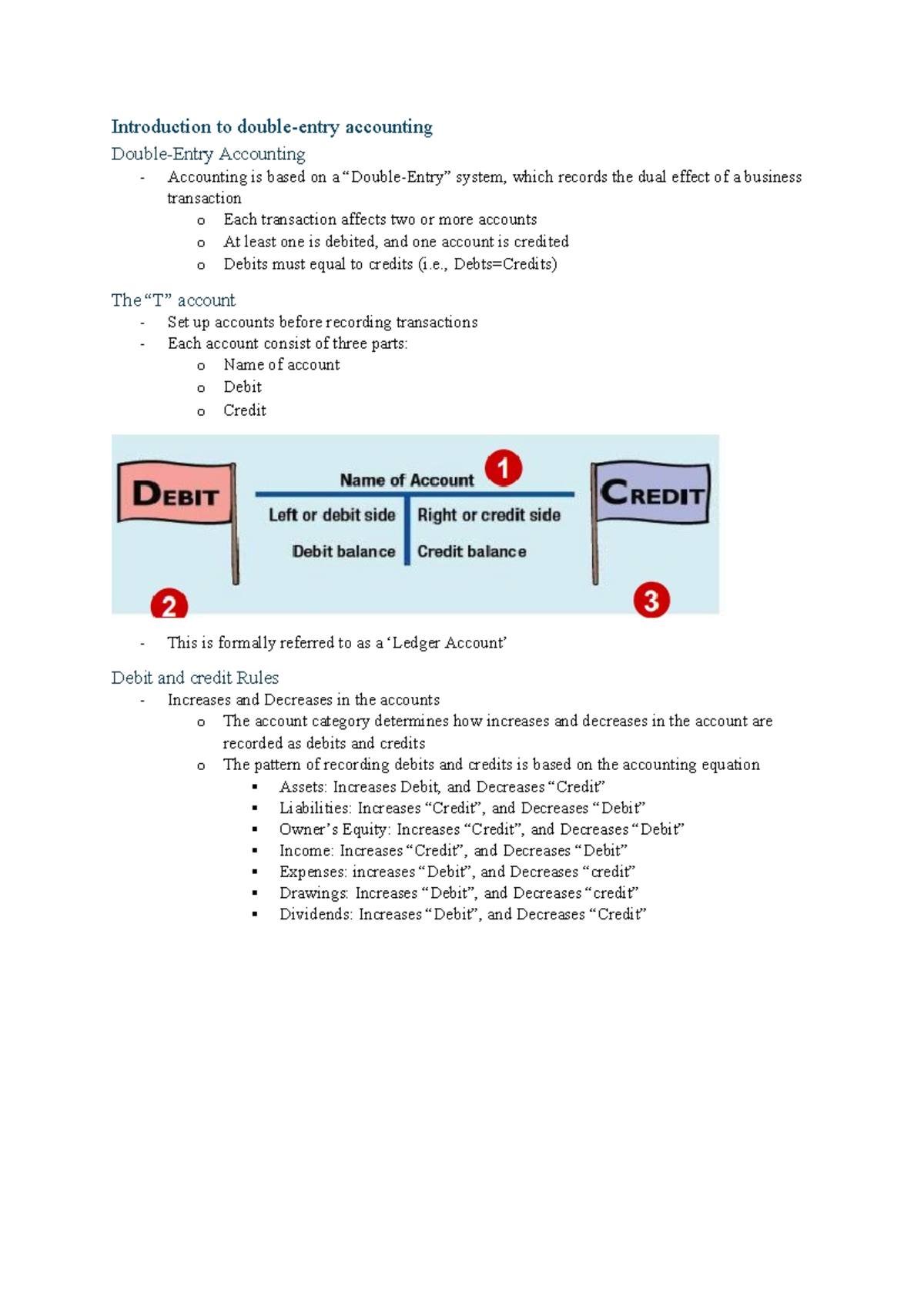 Lecture 7: Double-Entry Accounting Notes and Key Principles - Studocu