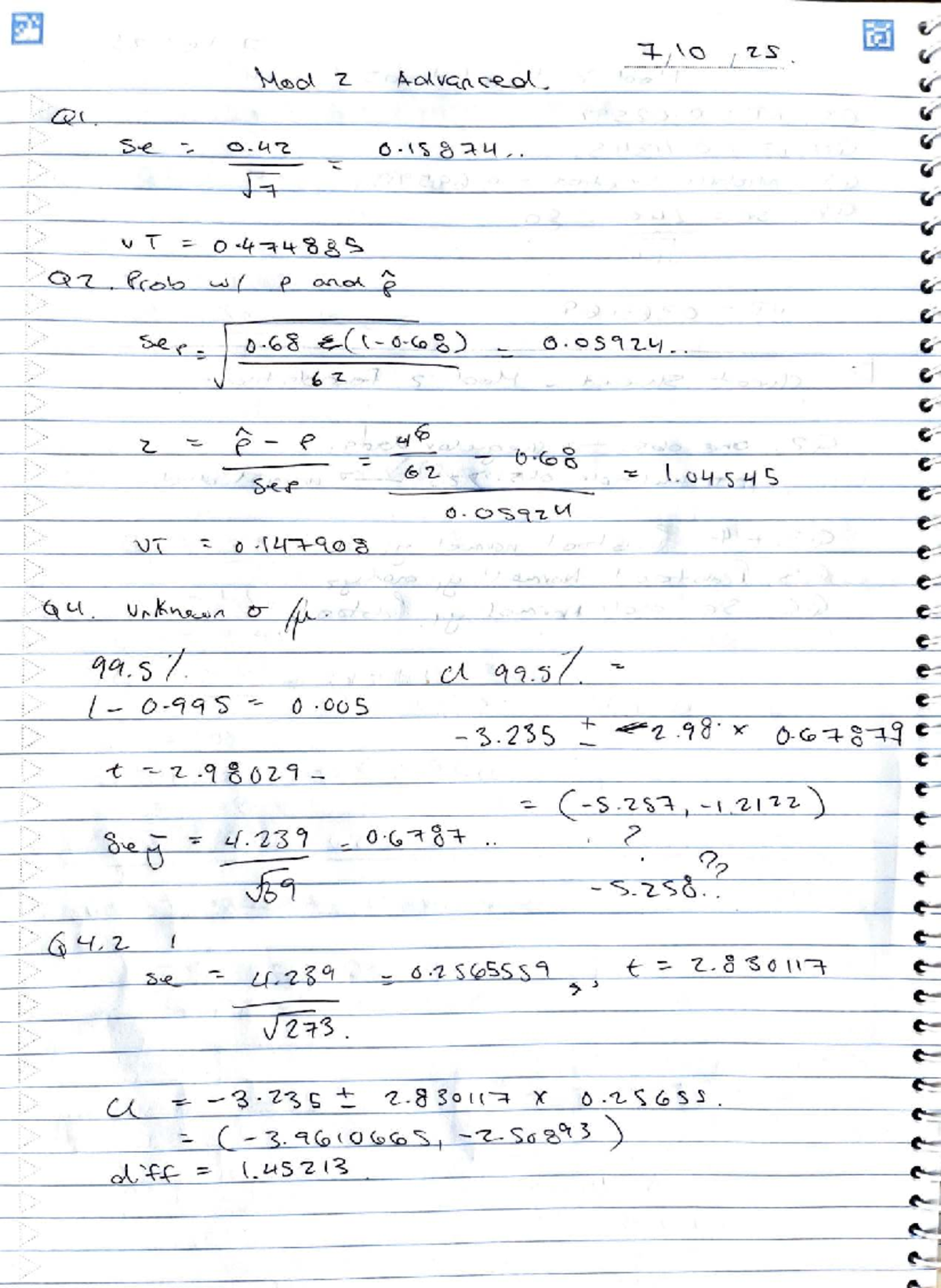 Stat1170 Mod 2 Advanced Quiz Notes & Cheat Sheet - Studocu