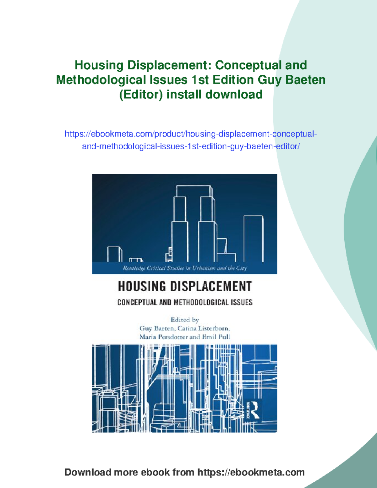 Housing Displacement: Conceptual & Methodological Issues (22119) - Studocu