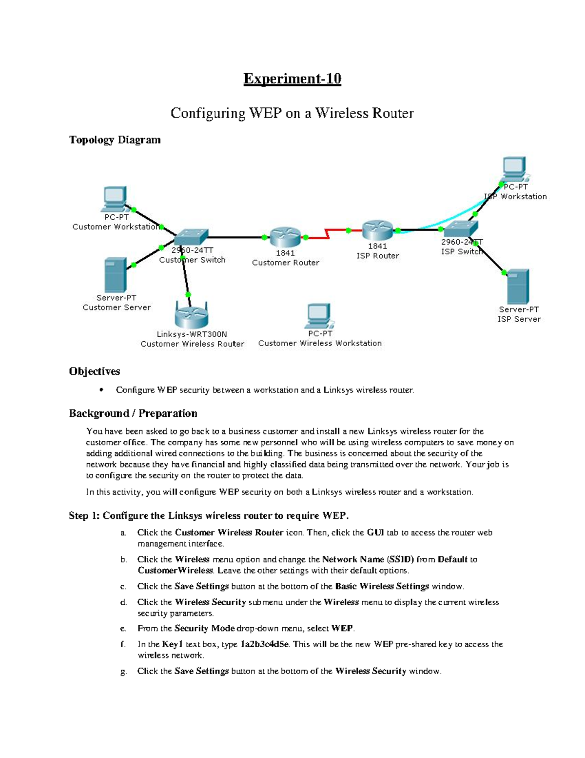 CISCO IOS command - Experiment- Configuring WEP on a Wireless Router ...